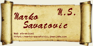 Marko Savatović vizit kartica